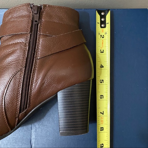 COLE HAAN Leather Ankle Bootie, Brown, 9 - Picture 15 of 16